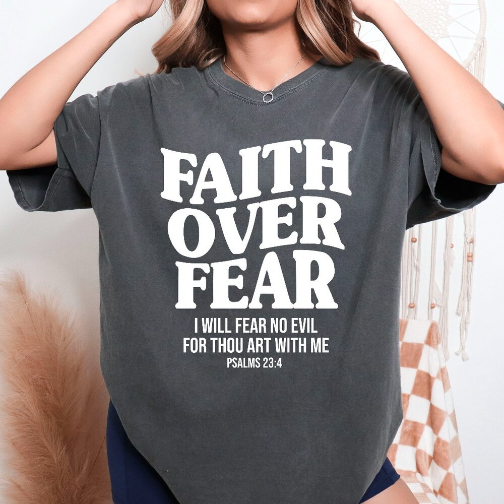 Faith Over Fear Vintage Style Christian Jesus Shirt Unisex Handmade